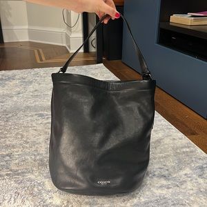 Coach Black Leather Bucket Bag